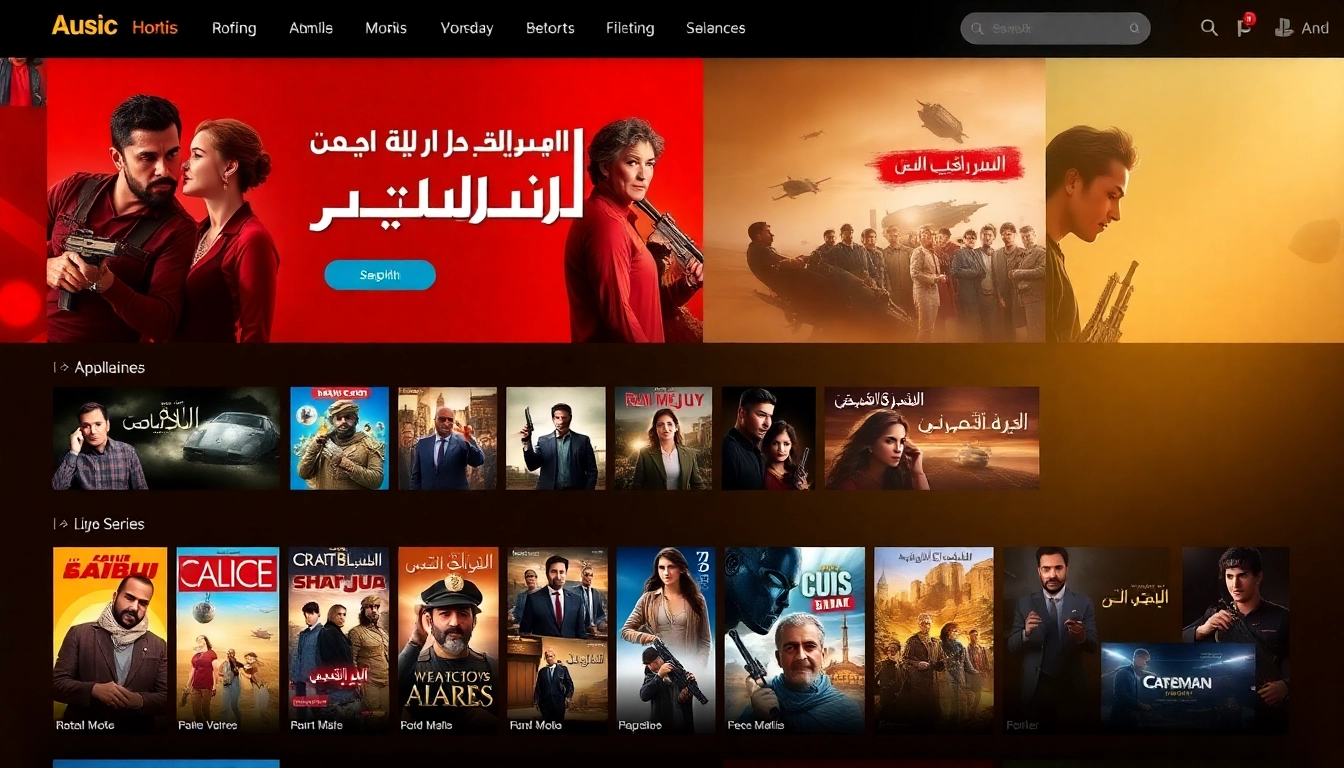 مشهد على منصة مشاهدة تعرض أفلام مترجمة محاناً بجودة عالية، مع صور شخصيات ومشاهد حية تبرز تنوع المحتوى وجاذبيته للمشاهد العربي.