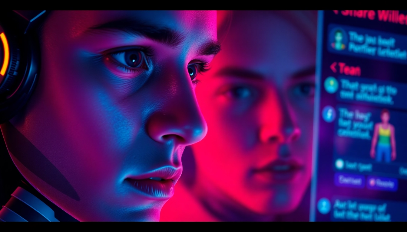 Dynamic scene showcasing raw, unfiltered nsfw ai chat interactions on digital devices, emphasizing realism and emotional expression for accessibility.