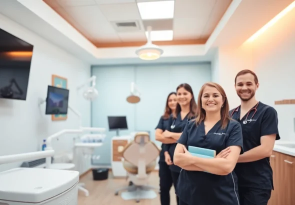Comfortable dental chair at Ventura Bright Dental with friendly staff providing expert care in