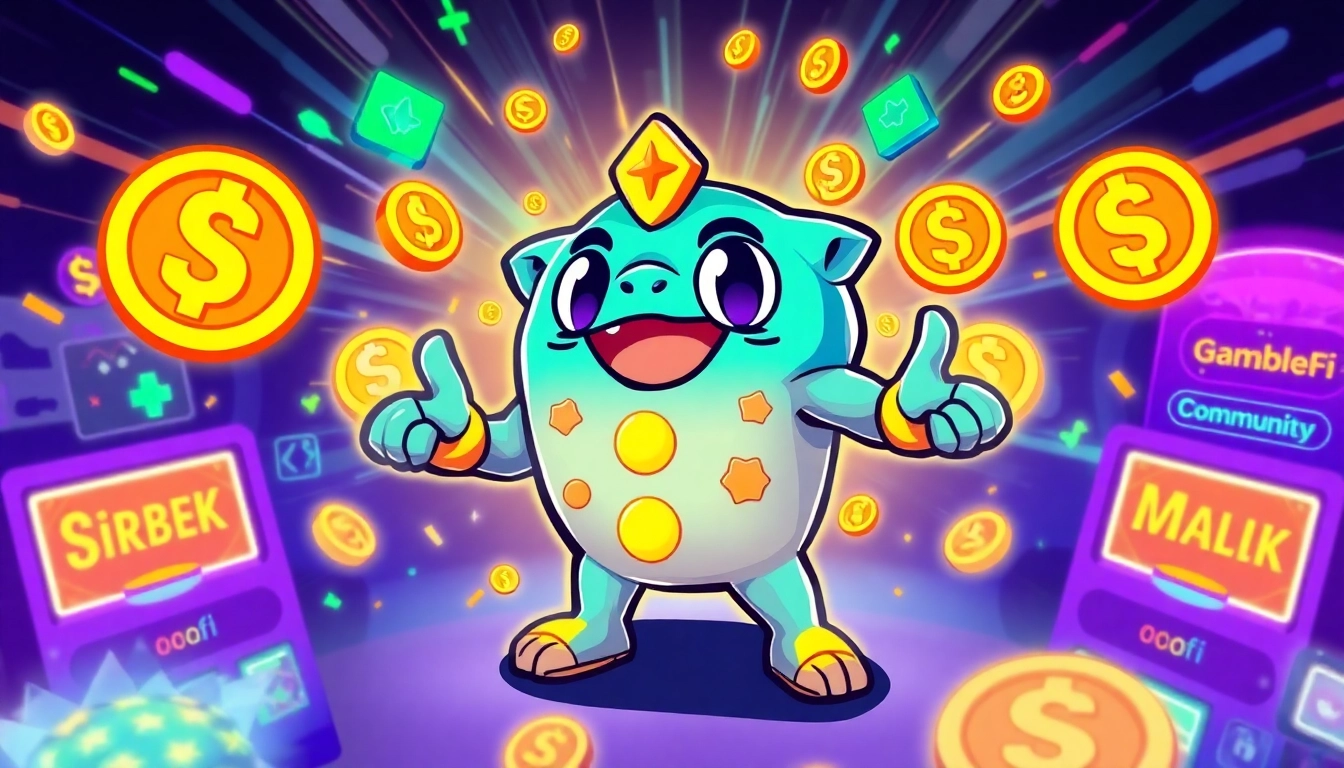 The APORK Meme Coin logo depicted with GambleFi games and multi-chain icons emphasizing utility