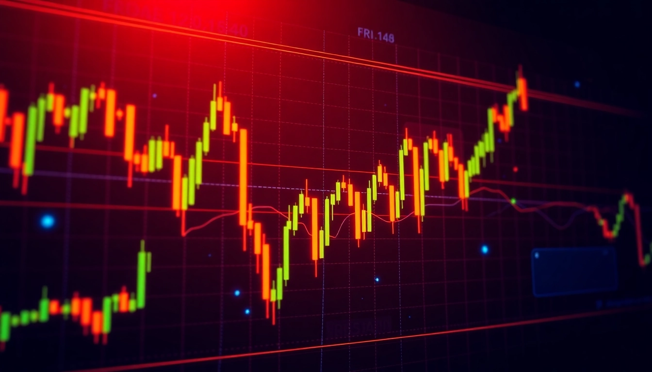 Trading view platform showcasing live market charts with detailed candlestick patterns and